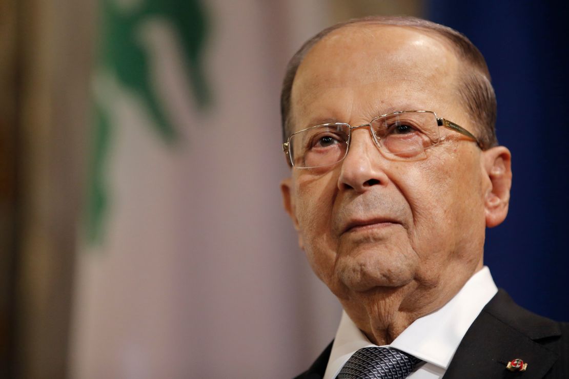 Michel Aoun (pictured) will not accept Hariri's resignation until he returns to Lebanon.