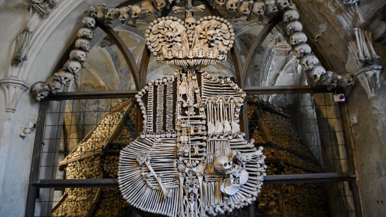 <strong>Kutná Hora: </strong>One of the most visited destinations in the country, Kutná Hora is home to the Sedlec Ossuary -- a Baroque chapel made entirely of human bones.
