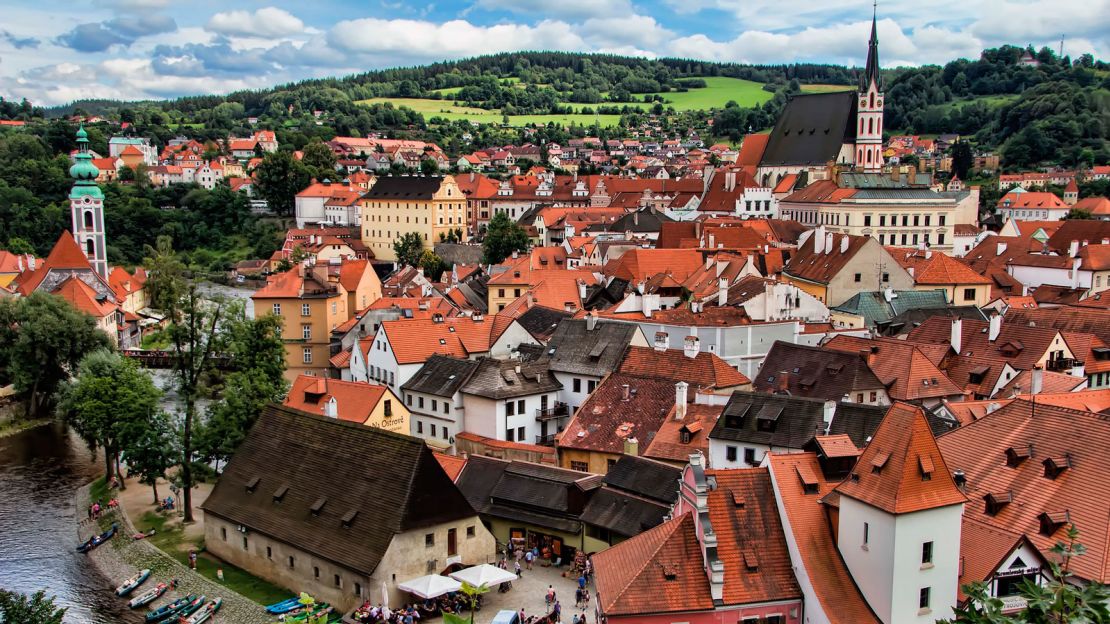 Český Krumlov's historic center is a designated UNESCO World Heritage site.