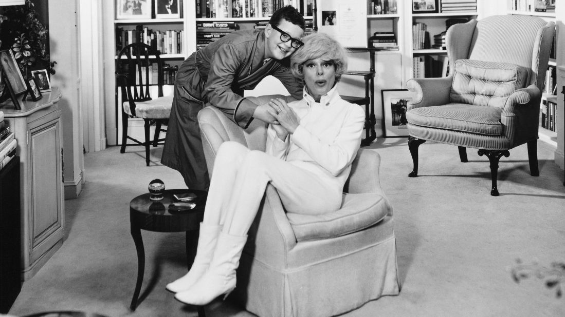 The actress with her son, Channing Carson, in their New York apartment in 1965.