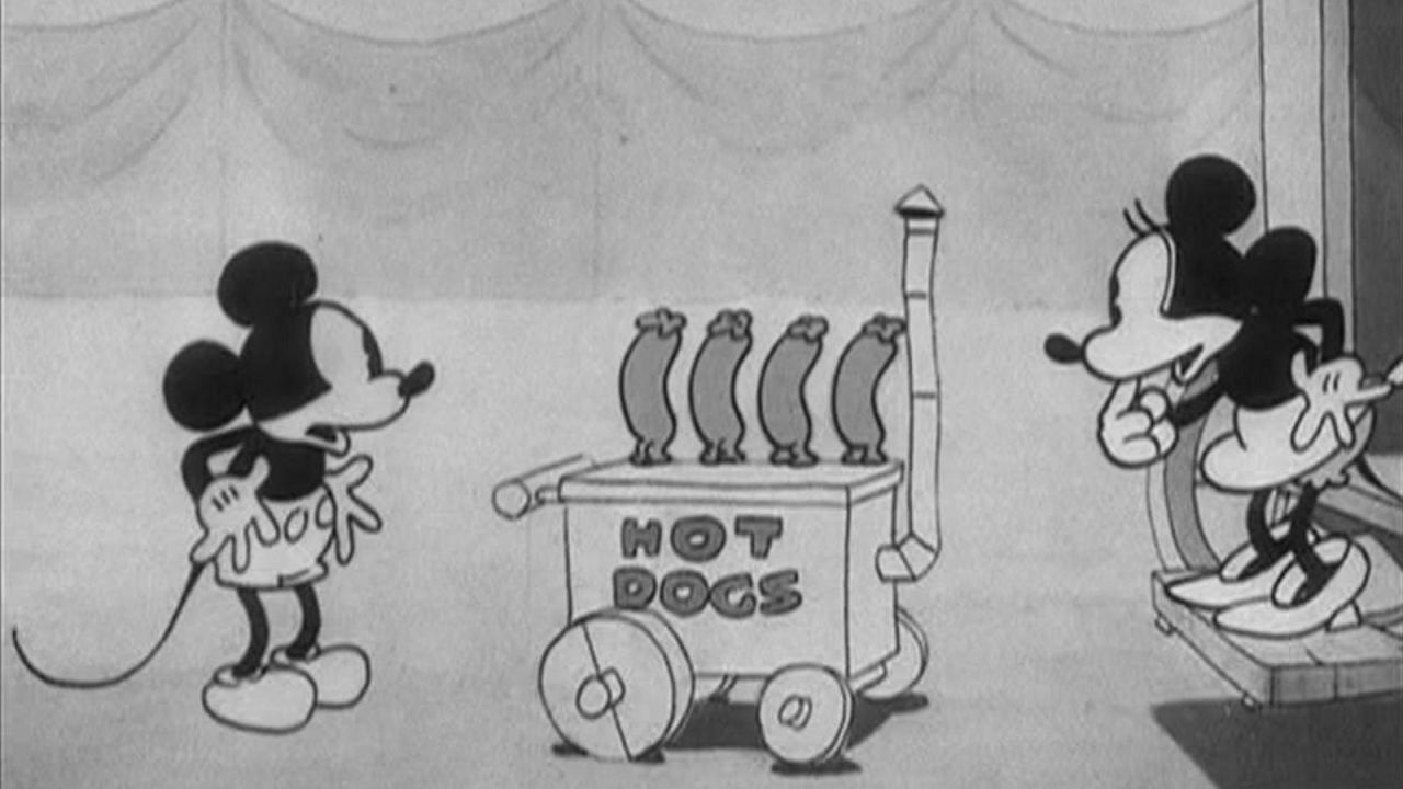 The 1929 film "The Karnival Kid" was the first time Mickey first spoke, exclaiming, "Hot dogs!"