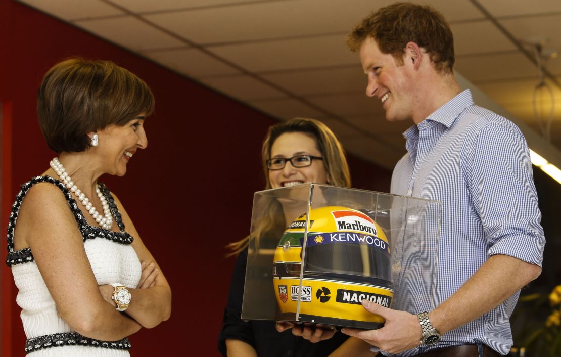 Viviane with Prince Harry during his 2014 visit to the  Ayrton Senna Institute in Sao Paulo