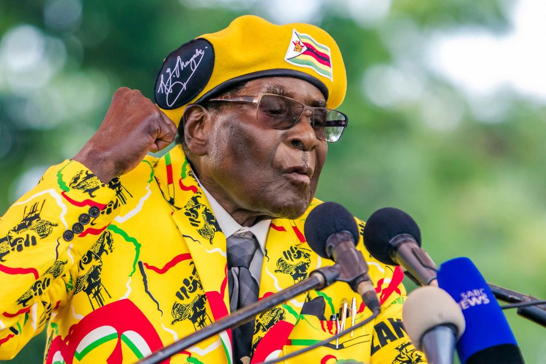 Then-President Robert Mugabe addresses party members in November shortly before his ouster.