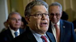 Senator Al Franken, a Democrat from Minnesota, speaks during a news conference after a weekly Democratic luncheon meeting at the U.S. Capitol in Washington, D.C., U.S., on Tuesday, July 11, 2017. Majority Leader Mitch McConnell said he's delaying the Senate's August recess by two weeks after divided lawmakers have been unable to agree on how to revise health-care legislation he proposed to replace Obamacare. Photographer: Andrew Harrer/Bloomberg via Getty Images