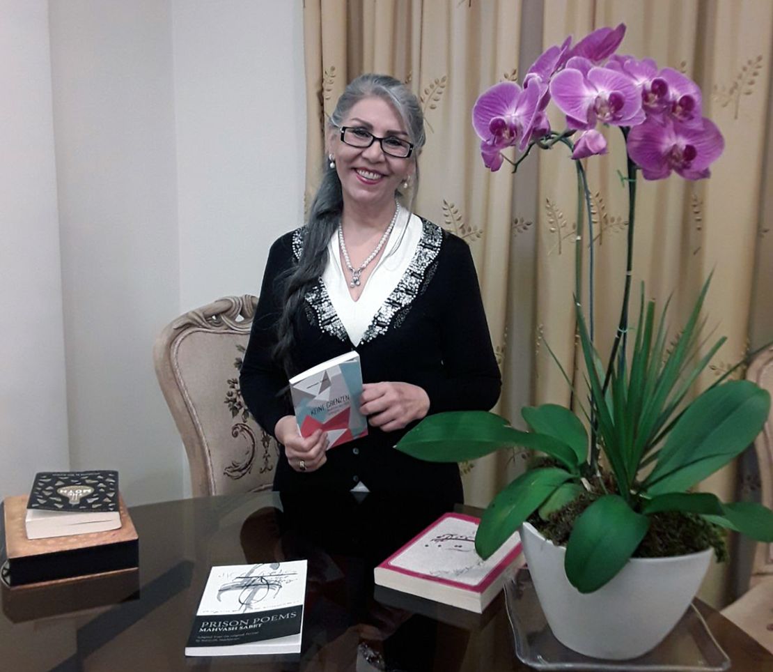 Sabet at her Tehran home in a recent photograph taken after her release.