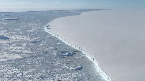 Photo from a NASA observation flight over the Larsen C Ice Shelf in late October 2017 