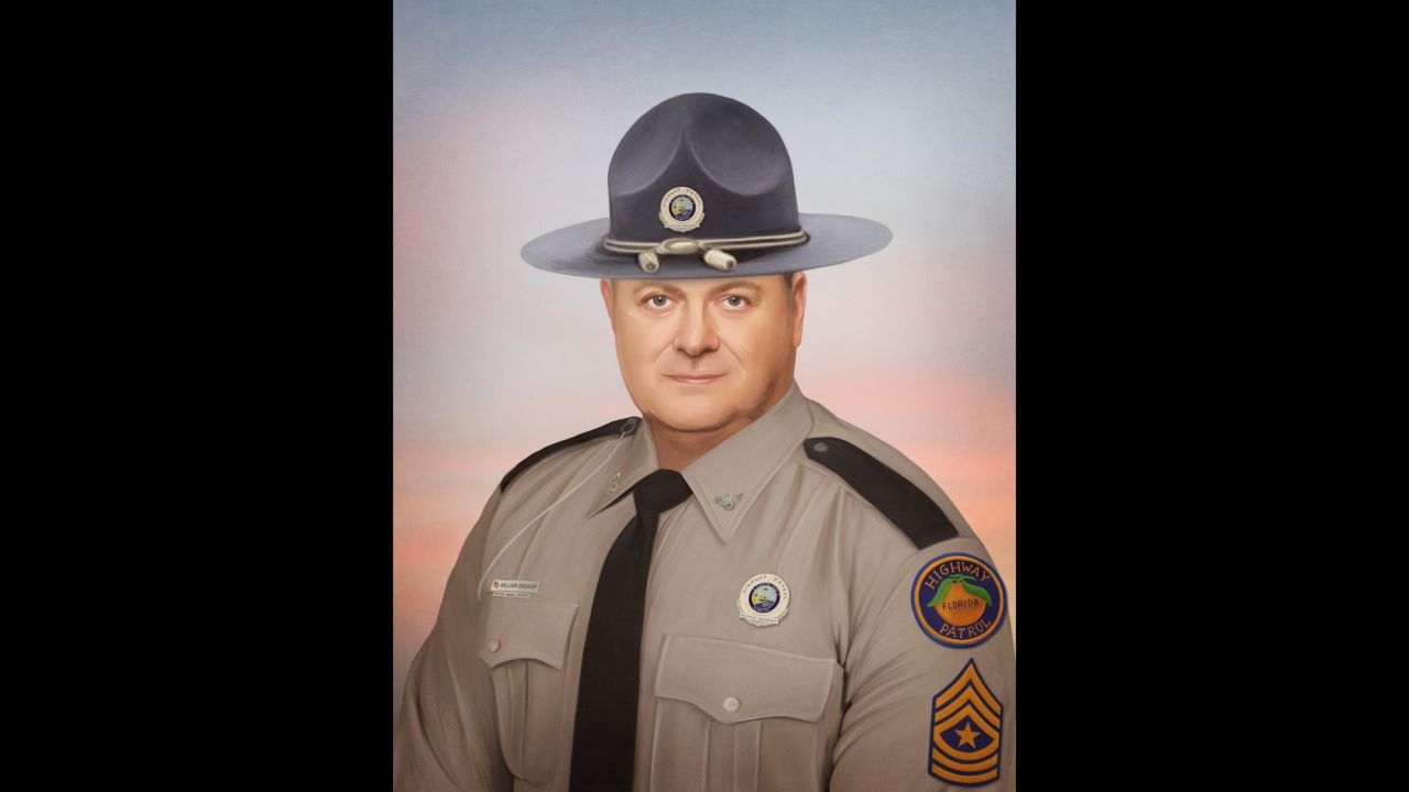 Florida Highway Patrol Master Sgt. William Bishop was hit by a vehicle while investigating a traffic accident last June. 