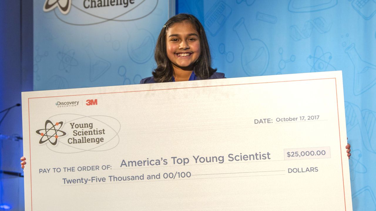 Gitanjali Rao with her £25,000 prize.