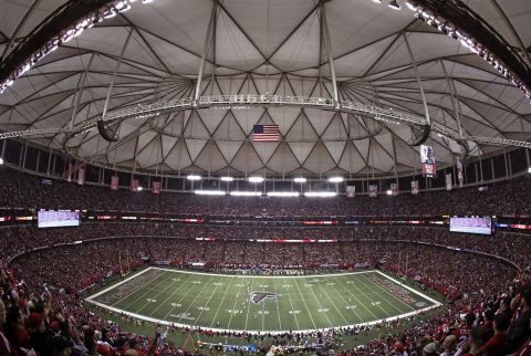 The Green Bay Packers kick off to the Atlanta Falcons to start the NFC Championship Game in January.