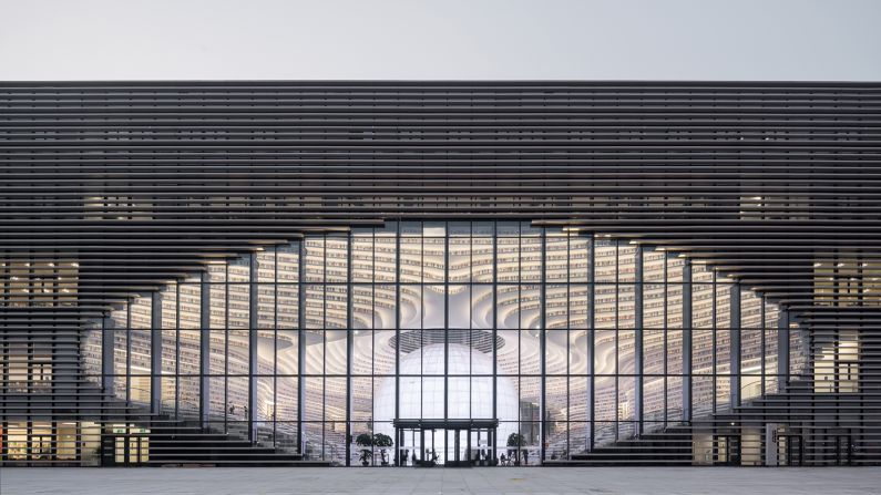 <strong>The eye: </strong>The atrium of the library is shaped like an eye. "The eye is a recognizable feature of the design visible from inside and outside but also a fully functioning atrium with a capacity of 110," MVRDV tells CNN.