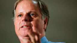 Democrat Doug Jones speaks at a campaign rally for the race to fill Attorney General Jeff Sessions' former Senate seat, Tuesday, Oct. 3, 2017, in Birmingham, Ala. (AP Photo/Brynn Anderson)