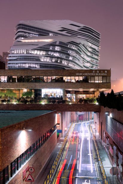 Built for the Hong Kong Polytechnic University, this 15-story tower can accommodate 1,800 students and staff.