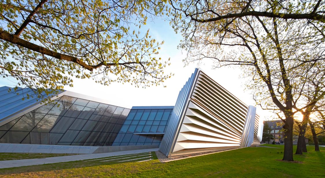 More angular than many of Hadid's creations, the Eli & Edythe Broad Art Museum is a contemporary art gallery at Michigan State University. The building's eye-catching facade is made from pleated stainless steel and glass.