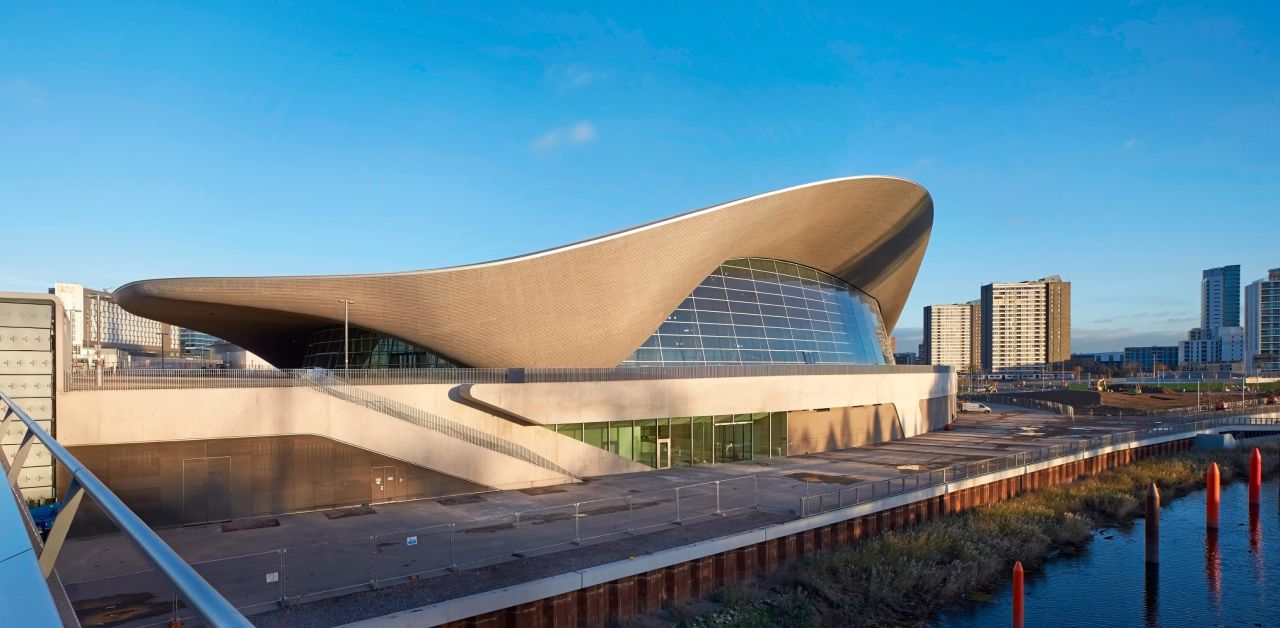 One of Hadid's best-known buildings, the London Aquatics Centre was created for the 2012 Olympic Games, and has since been modified for public use. Its undulating form was inspired by the movement of water.