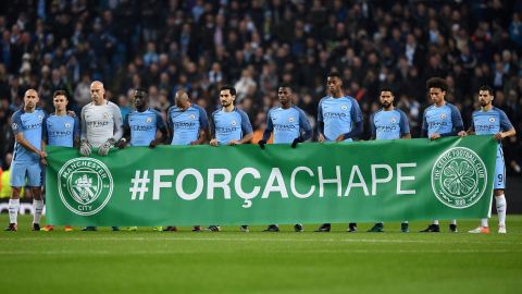 Manchester City pay tribute to Chapecoense ahead of their Champions League game against Celtic