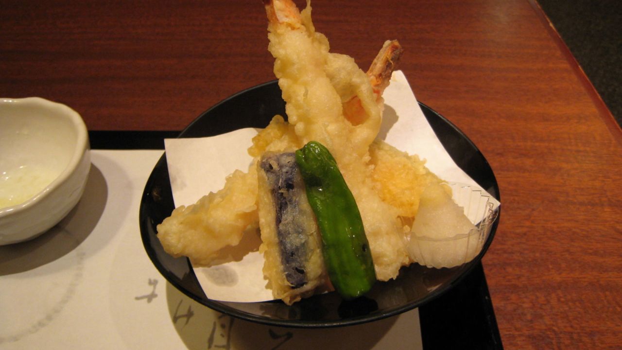 <strong>Okinawan tempura: </strong>Okinawans have embraced this Japanese standard wholeheartedly, using local ingredients such as purple sweet potatoes and goya in place of the prawns, eggplant and mushrooms typically served at Japanese restaurants.