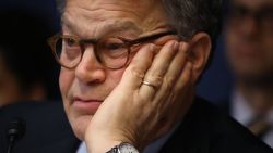 WASHINGTON, DC - JULY 19:  Sen. Al Franken (D-MN) attends the Democratic Policy and Communications Committee hearing in the Capitol building on July 19, 2017 in Washington, DC.  The hearing dealt with the subject of  "Democracy for Sale" and how they feel that the campaign finance system allows foreign governments to buy influence in the U.S. Elections and what can be done about it.  (Photo by Joe Raedle/Getty Images)