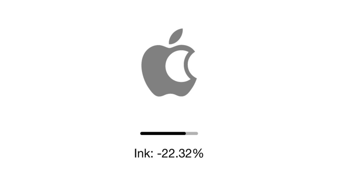 Taking a bigger bite out of the Apple logo could save nearly a quarter of the ink.