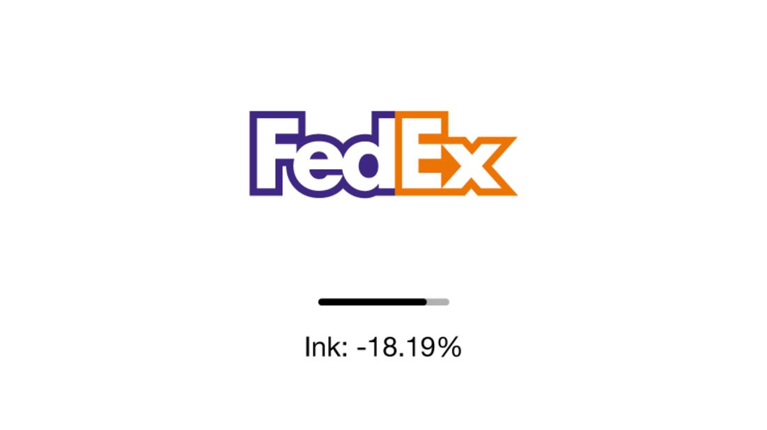This reimagined FedEx logo would consume 18 percent less ink.