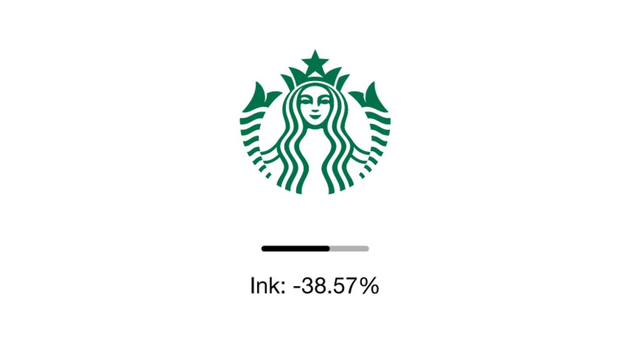 Boyer's modified Starbucks logo uses 38.57 percent less ink.