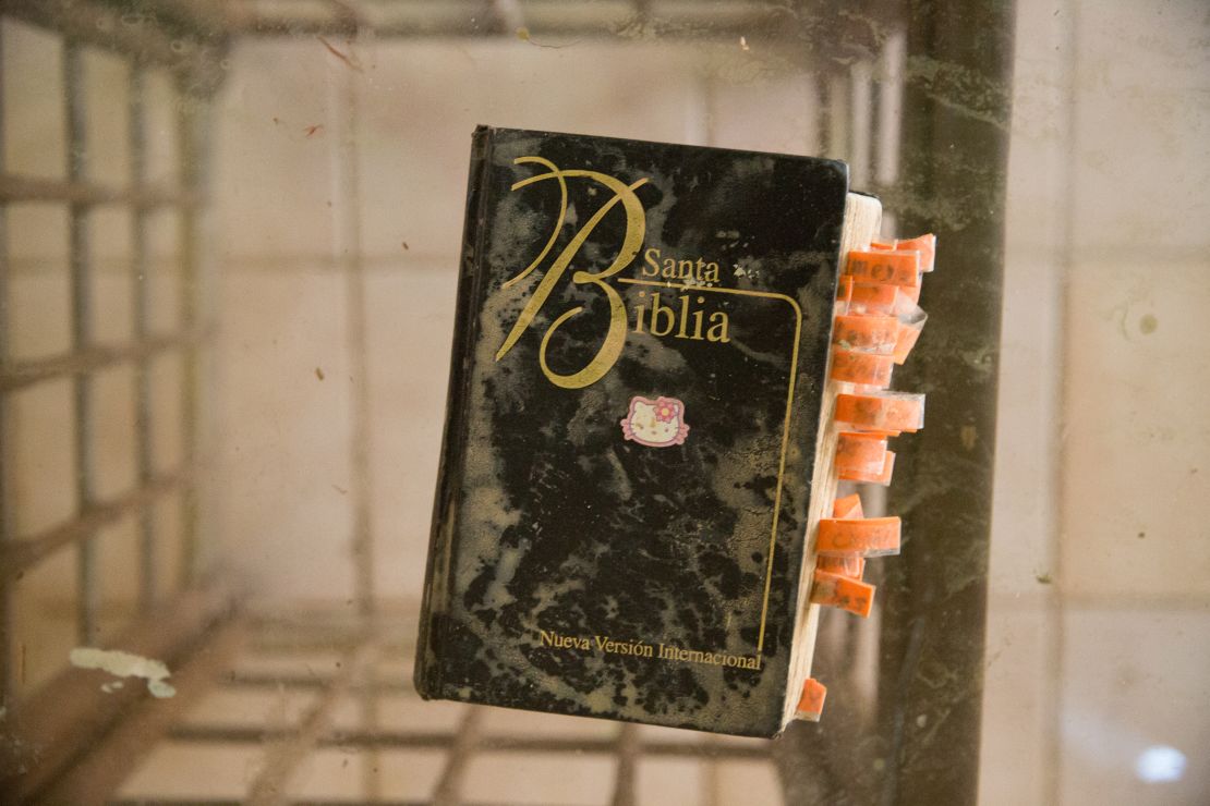 A Bible is one of few artifacts left in Juan Robles' home.