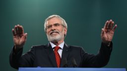 Sinn Fein President Gerry Adams addresses the Sinn Fein annual conference.
