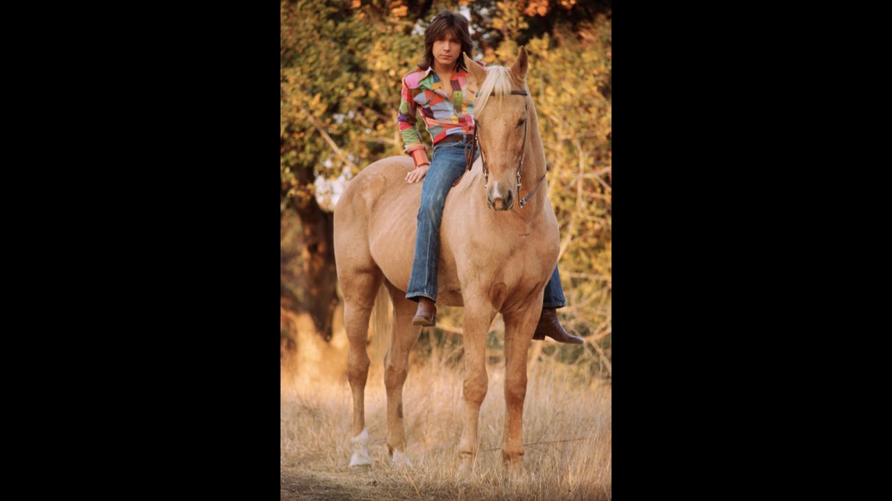 Posters of Cassidy graced the walls of young girls everywhere in the early '70s. Here he poses on a horse. 