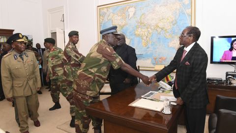 Mugabe meets with generals in Harare on November 19.
