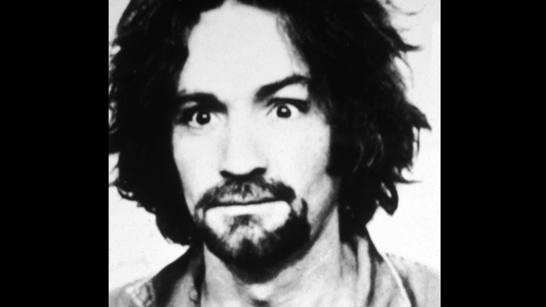 This 1969 mugshot shows Manson soon after the murder of actress Sharon Tate.