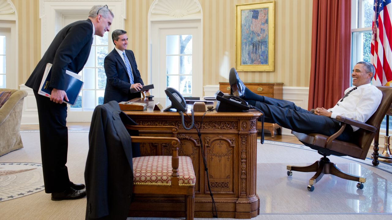 See anything outrageous here? President Obama was accused of disrespecting the presidency for putting his feet on the Oval Office desk.