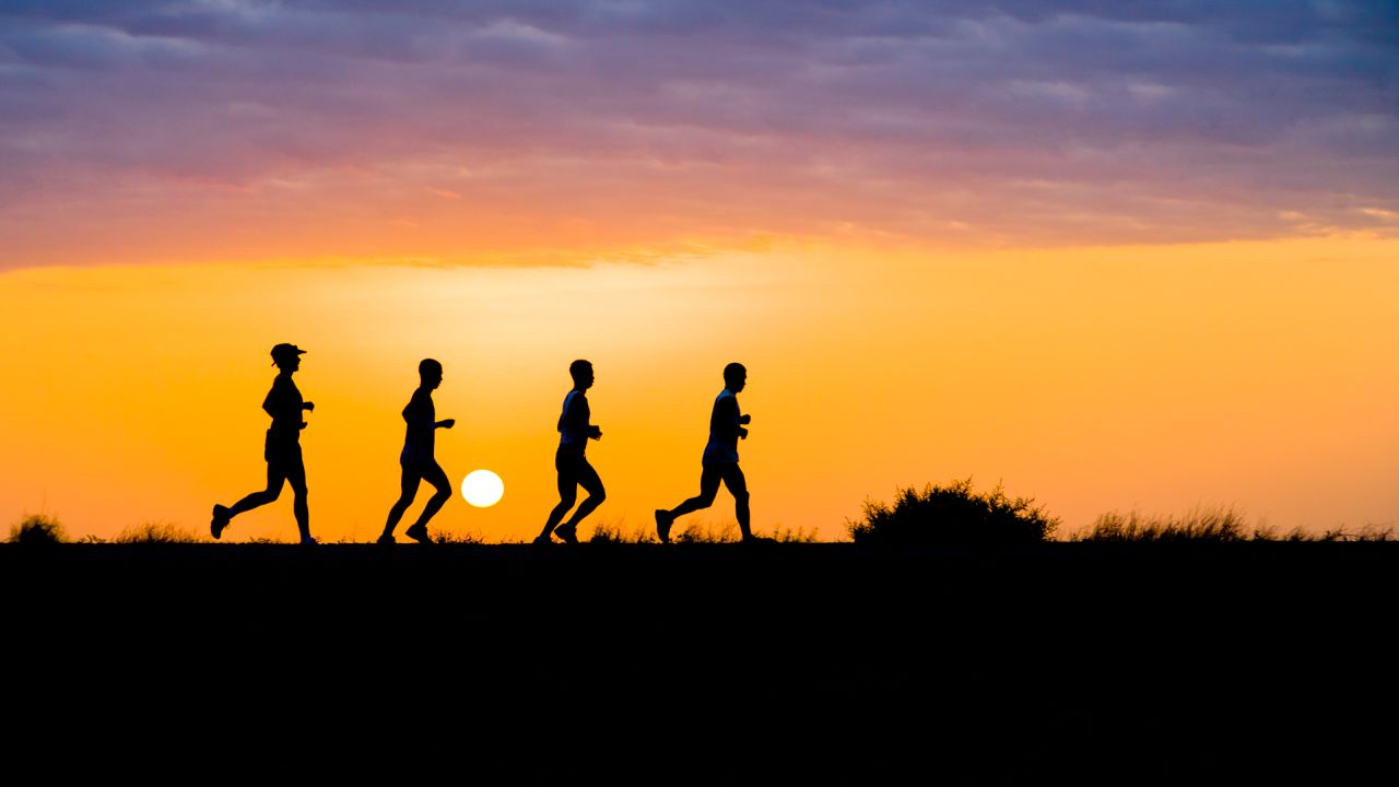 Peacock photographed these silhouetted runners in Ahal Province, Turkmenistan.