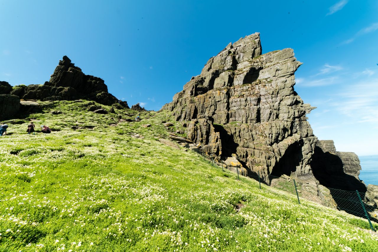 Making the most of a visit to Skellig Michael means doing some steep hiking for rewarding views.