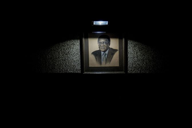 A portrait of Mugabe hangs in the hall of the  ZANU-PF headquarters, where delegates met for a special committee on November 19. Mugabe co-founded the party and had been its leader for decades.
