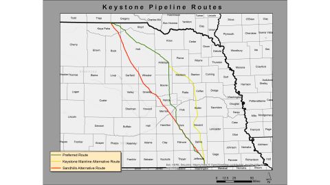 Keystone XL proposed Nebraska routes