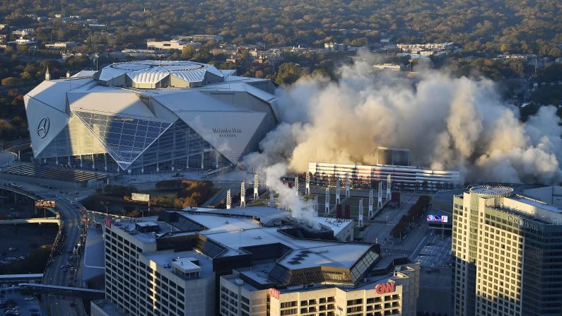 The Georgia Dome <a href="index.php?page=&url=http%3A%2F%2Fwww.cnn.com%2F2017%2F11%2F20%2Fsport%2Fgeorgia-dome-imploded%2Findex.html" target="_blank">is imploded in Atlanta</a> on Monday, November 20. It was the only facility in the world to host the Olympics, the Super Bowl and the Final Four. The adjacent Mercedes-Benz Stadium opened this summer. <a href="index.php?page=&url=http%3A%2F%2Fwww.cnn.com%2F2017%2F11%2F13%2Fsport%2Fgallery%2Fwhat-a-shot-sports-1114%2Findex.html" target="_blank">See 25 amazing sports photos from last week</a>