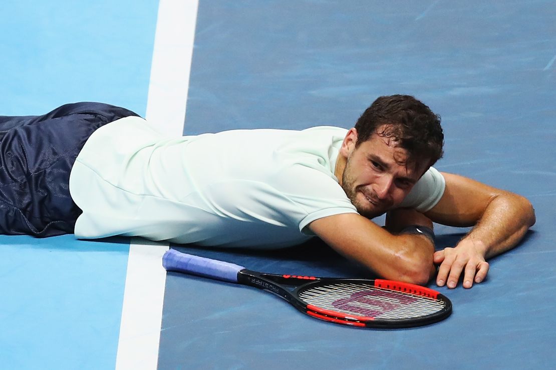 An emotional Dimitrov thanked girlfriend Nicole Scherzinger after his O2 win