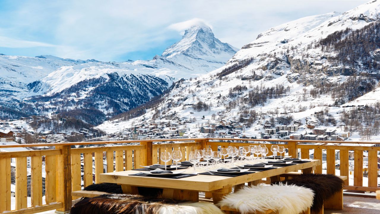 <strong>World's Best Ski Chalet -- Chalet Les Anges, Zermatt, Switzerland: </strong>The chalet boasts stunning views of the iconic Matterhorn mountain from six of its seven bedrooms as well as the outdoor terrace.  