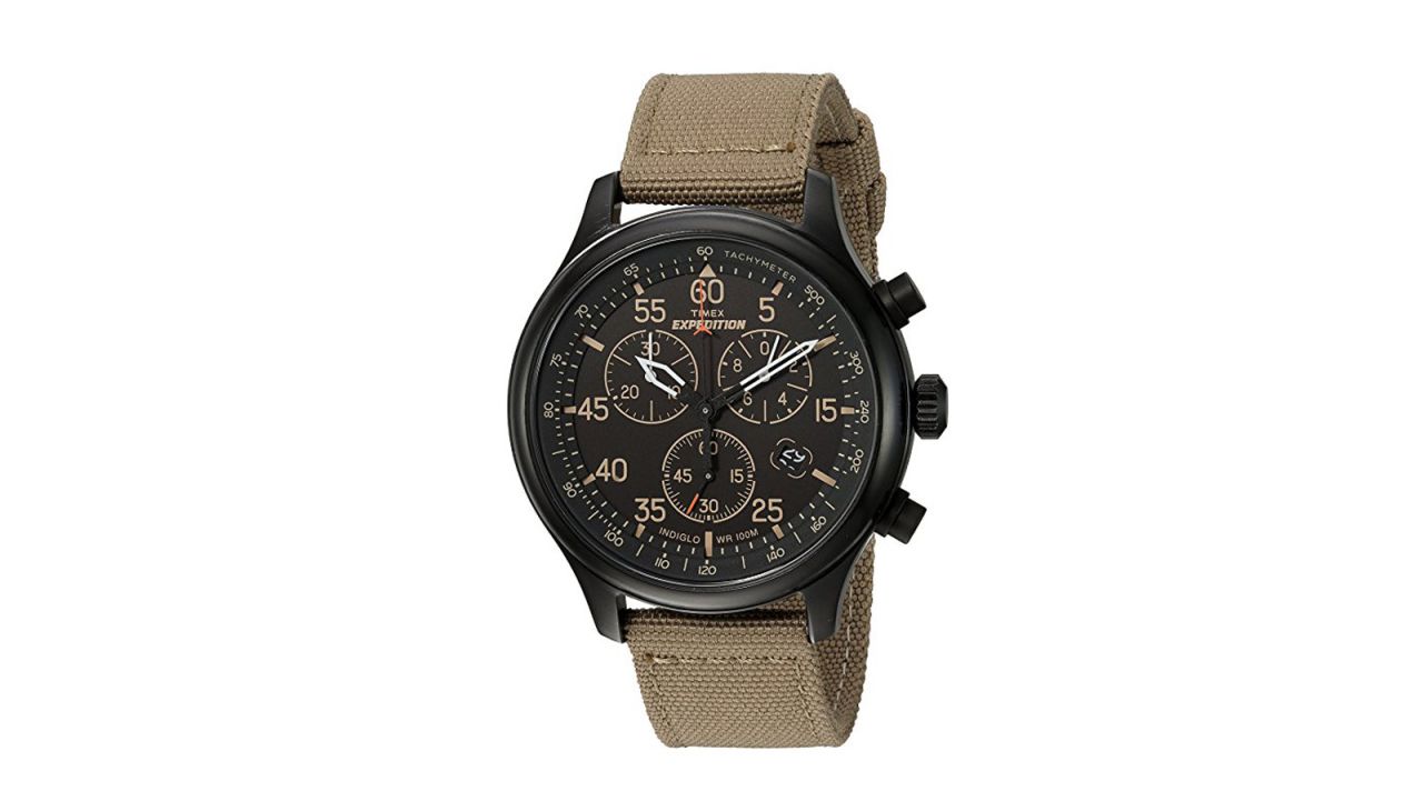 <strong>Timex Men's Expedition Field Chrono Black/Tan Canvas ($36.99, originally $53.30; </strong><a href="http://amzn.to/2jJD4IY" target="_blank" target="_blank"><strong>amazon.com</strong></a><strong>) </strong>