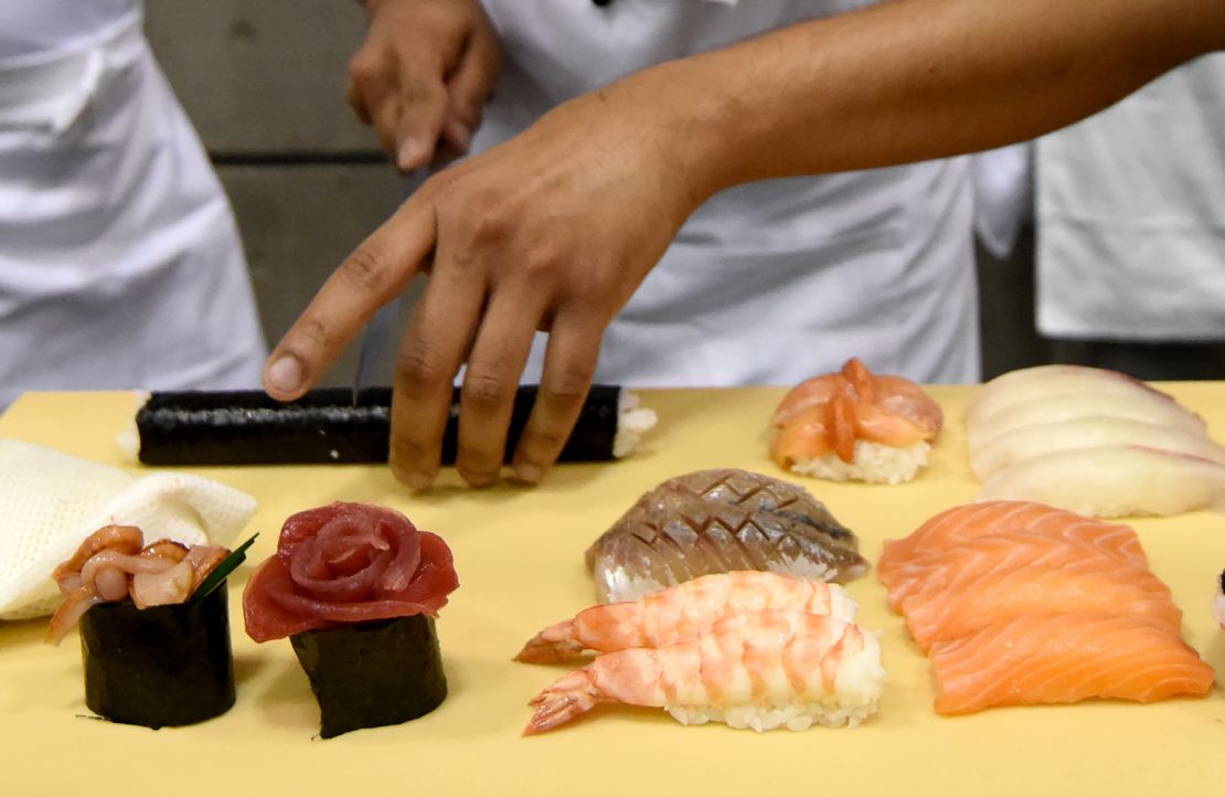 A sushi chef at the World Sushi Cup Japan 2016. 