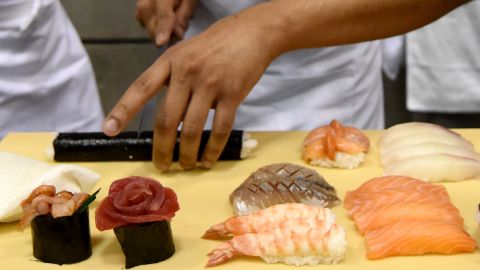 A sushi chef at the World Sushi Cup Japan 2016. 