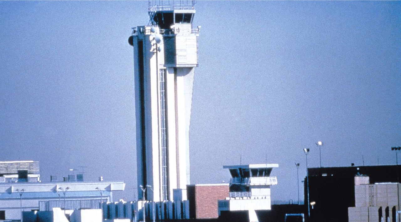 Stapleton Tower, photographed when the airport was operational.