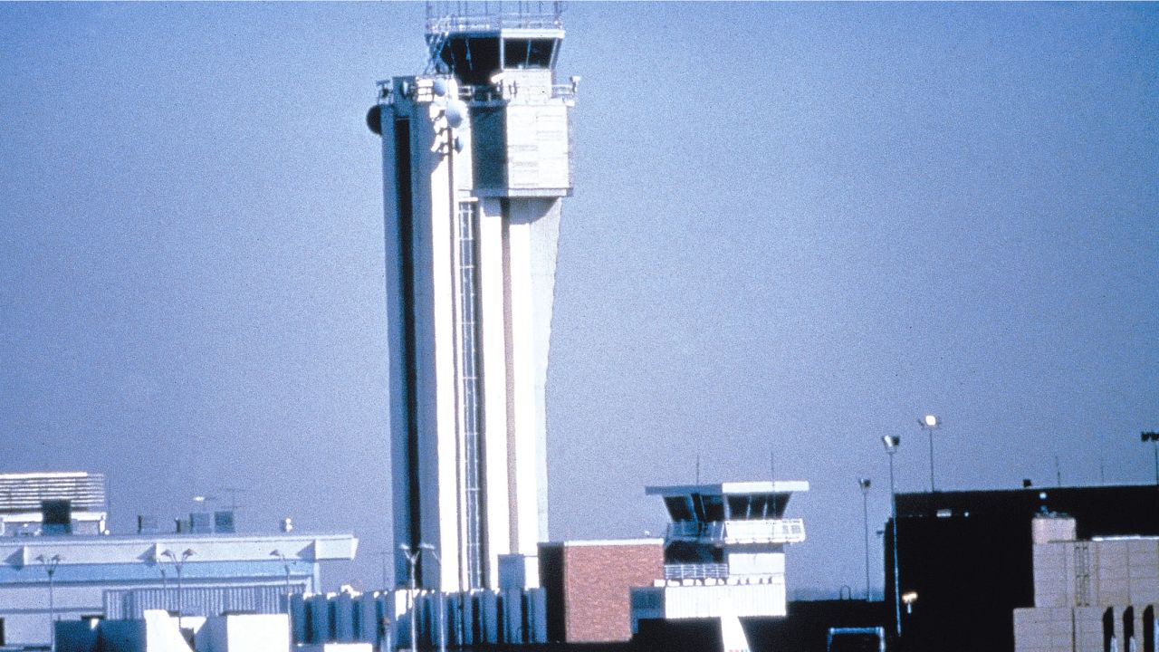 Stapleton Tower, photographed when the airport was operational.