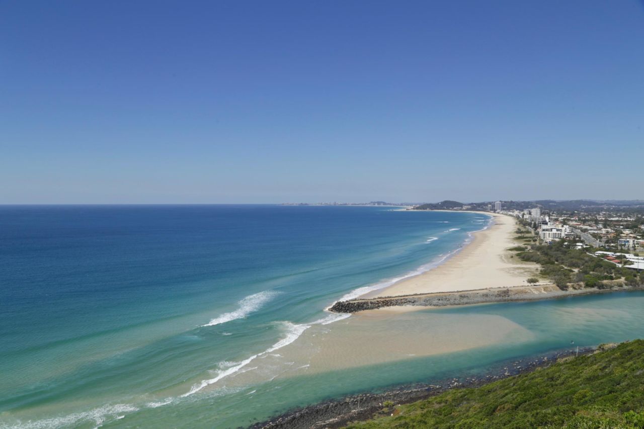 Palm Beach as seen from Burleigh Heads -- one of Australia's best.