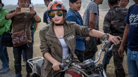 HANOI, VIETNAM - NOVEMBER 05: Minsk enthusiasts mostly from northern Vietnam gather for a Minks off-road tournament on November 5, 2017 in Hanoi, Vietnam. A new generation of Vietnamese have started to ply the roads across Vietnam on the Soviet-era Minsk motorcycle, a smoke-belching dirt bike that was introduced by the USSR in the 1950s. Despite being known for breaking down regularly, the retro looking motorcycle is still favored among Vietnamese students with its economical cost and ability to customize. Costing between $300-$400USD for a well running two-strokes engine motorbike, some riders further modify the Soviet-era relic during off-road races. The primitive Minsk motorbikes have been known to be a reminder of Soviet's influence in Vietnam decades ago, and often nicknamed by Vietnamese at far-flung villages as "buffaloes." (Photo by Linh Pham/Getty Images)