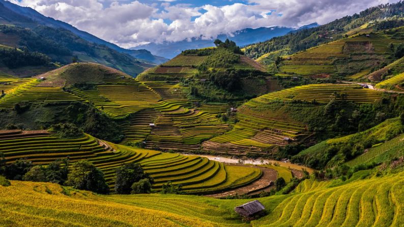 <strong>Mù Cang Chải, Vietnam:</strong> The landscape of Mù Cang Chải is spectacularly shaped by its terraced rice fields. The raised steps enable even distribution of water. 