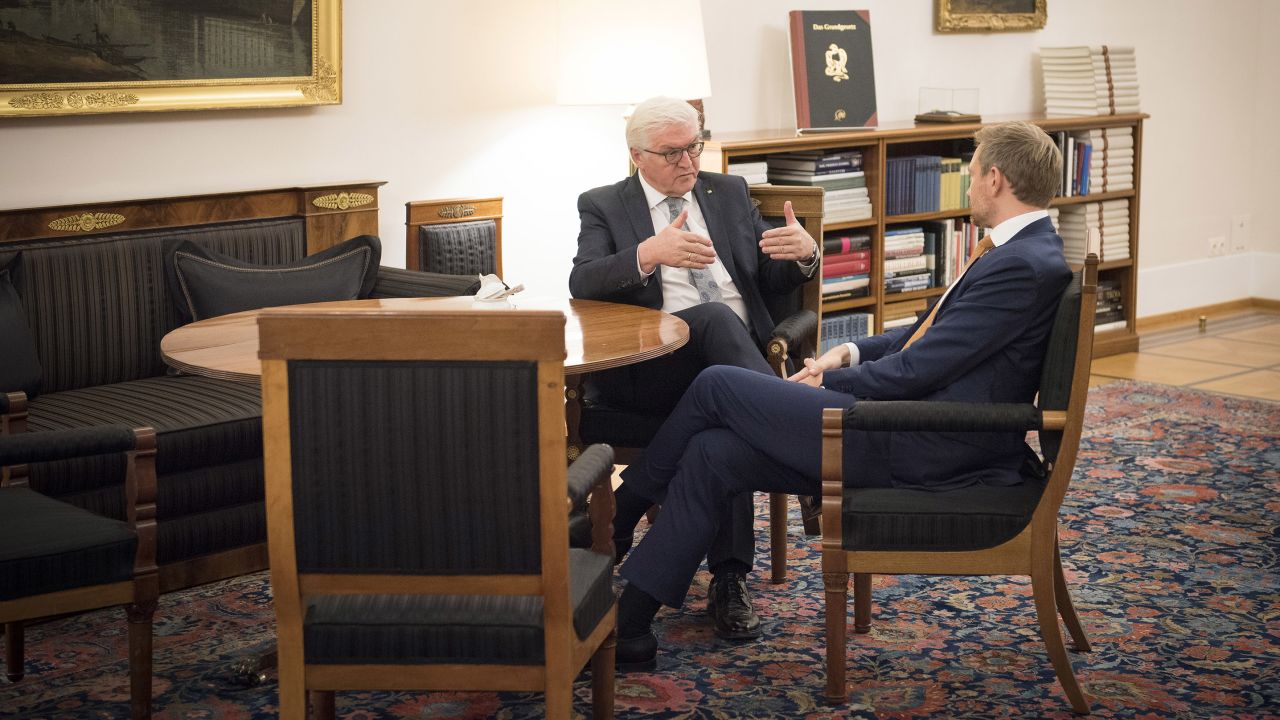 On Tuesday, Steinmeier met with Christian Lindner, leader of the Free Democrats and the man who announced his party's withdrawal from coalition talks Sunday night. 