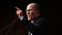 MIAMI, FL - APRIL 19:  DNC Chair Tom Perez speaks during a "Come Together and Fight Back" tour at the James L Knight Center on April 19, 2017 in Miami, Florida.  Mr. Perez and Sen. Bernie Sanders (I-VT) spoke on topics from raising the minimum wage to $15 an hour, pay equity for women, rebuilding the crumbling infrastructure, combatting climate change, making public colleges and universities tuition-free, criminal justice reform, comprehensive immigration reform and tax reform which demands that the wealthy and large corporations start paying their fair share of taxes.  (Photo by Joe Raedle/Getty Images)