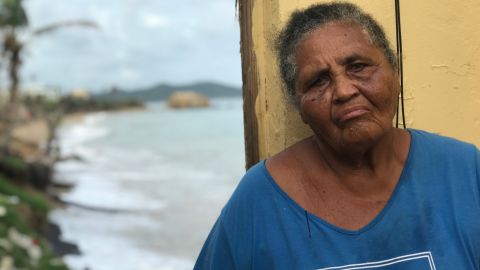 Irma Torres at her home in Yabucoa. She says she hopes her nephew on the US mainland will visit soon.