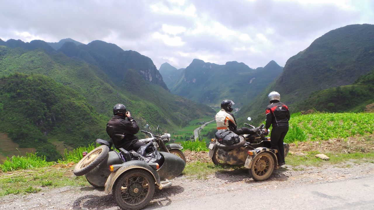 Ural Sidecar motorbikes in Ha Giang, Vietnam.