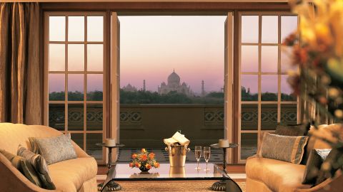 The Oberoi Amarvilas offers spectacular views of the Taj Mahal. 